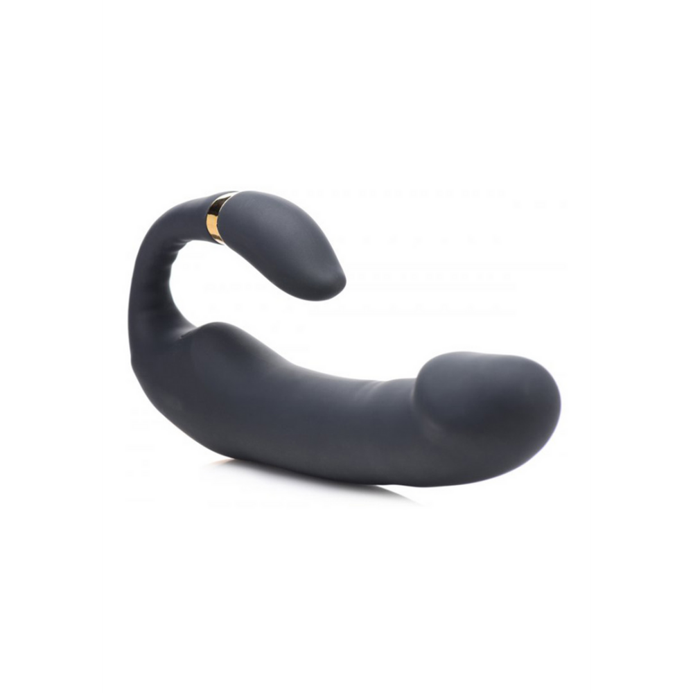 XR Brands Pleasure - Siliconen Vibrator met Clitoris Stimulator afbeelding