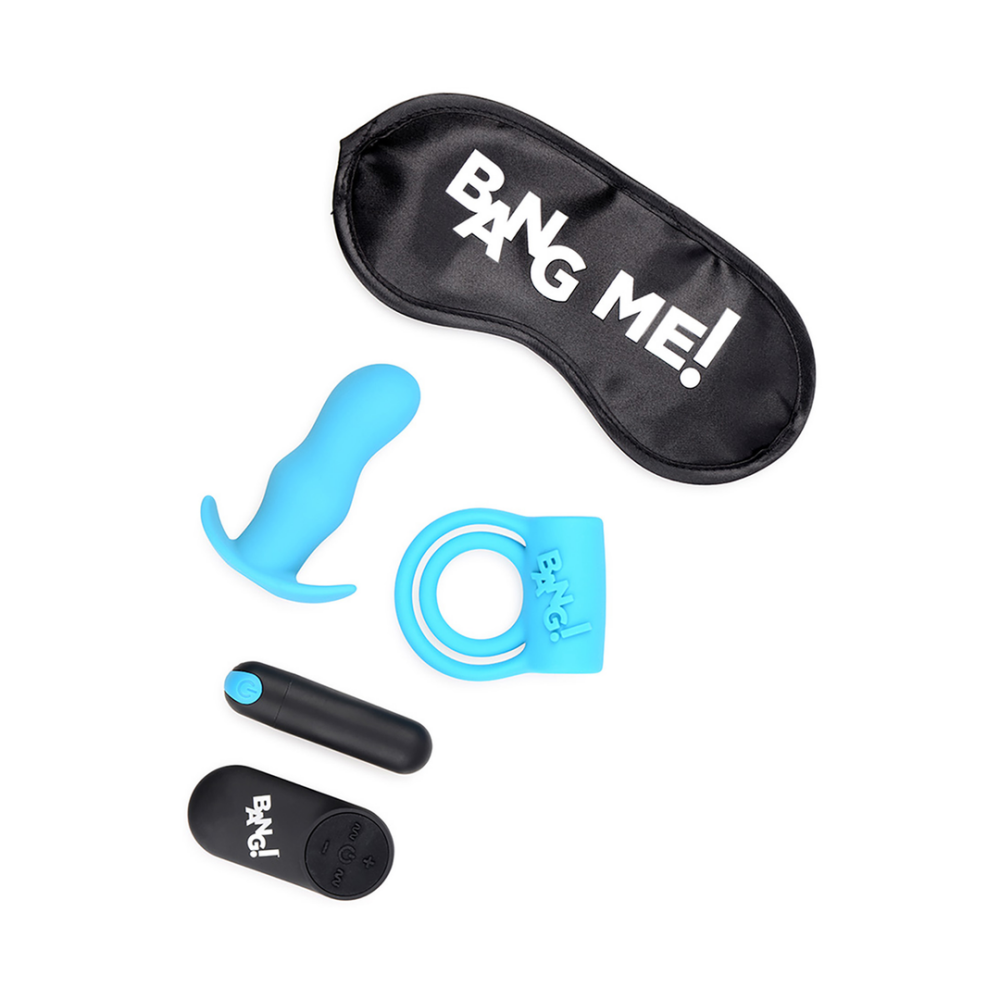 XR Brands Duo Blast Kit - Cockring, Butt Plug, Bullet Vibrator en Blinddoek afbeelding