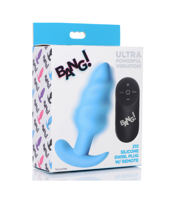 Vibrerende Silicone Swirl Butt Plug met Afstandsbediening