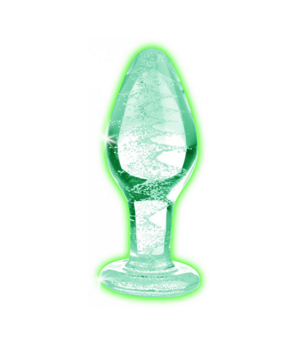Glow-In-The-Dark - Glazen Butt Plug - Medium