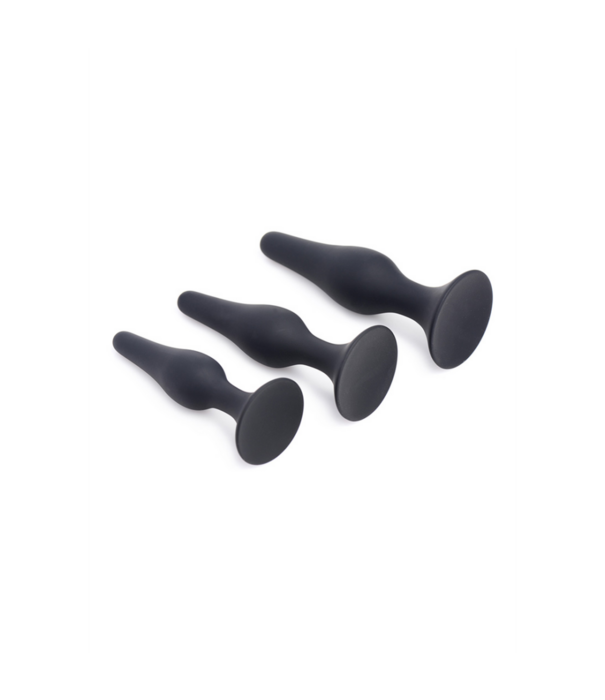 Triple Spire - Tapered Silicone Anale Trainer Set - 3 Stuks - Zwart