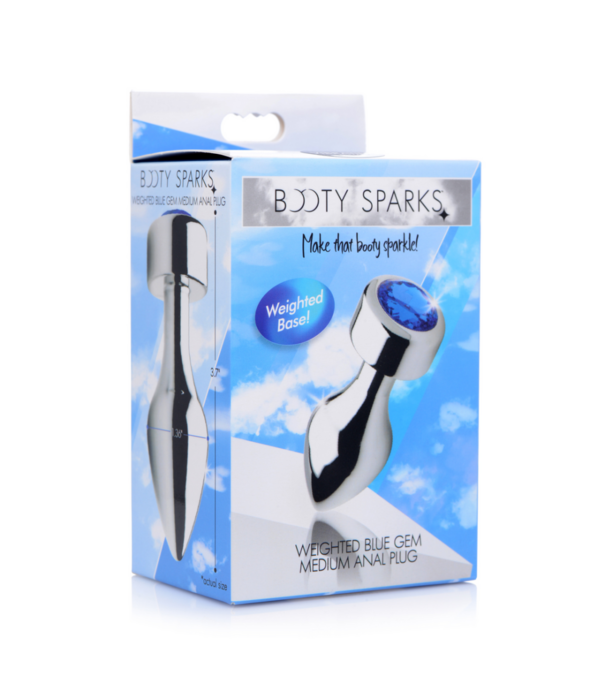 Blauwe Edelsteen - Verzwaarde Aluminium Plug - Medium