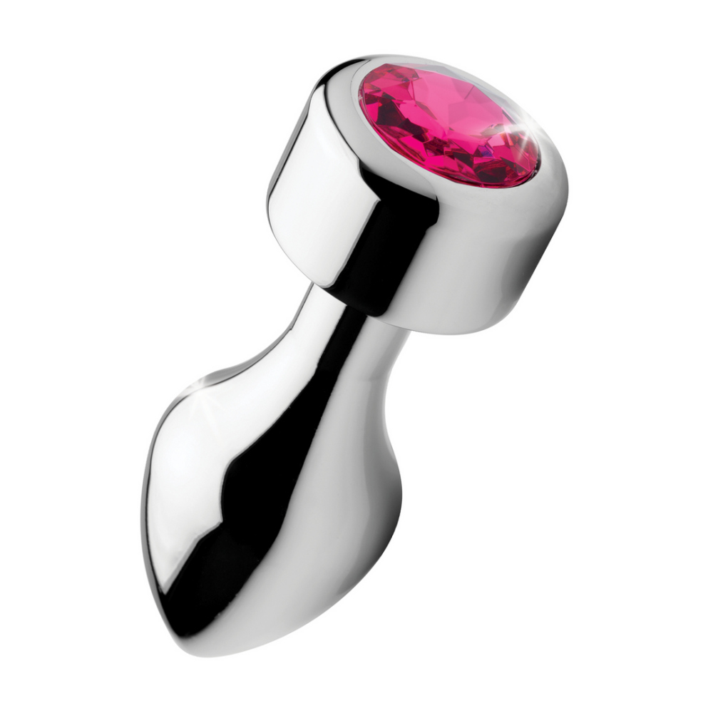 XR Brands Pink Gemstone - Weighted Base Aluminum Plug - Large afbeelding