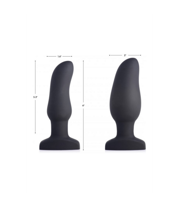 Opblaasbare Gebogen Vibrerende Siliconen Butt Plug