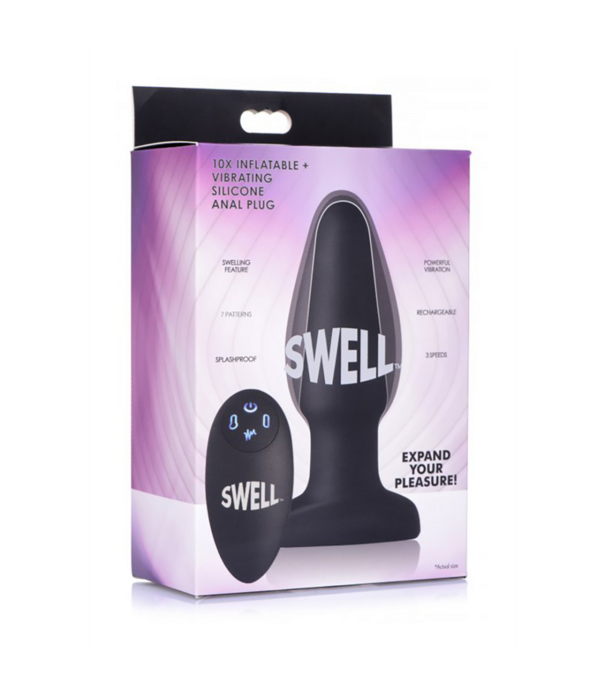 Opblaasbare Vibrerende Silicone Butt Plug