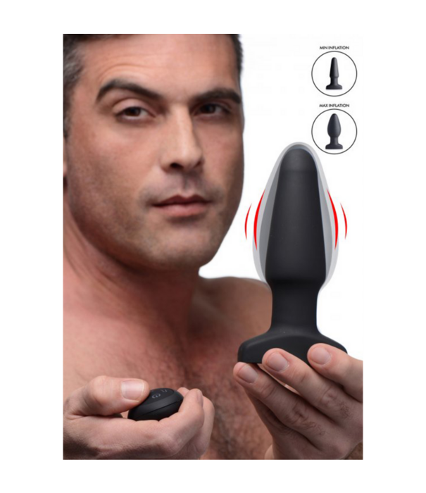 Opblaasbare Vibrerende Silicone Butt Plug