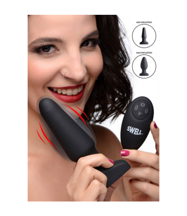 Opblaasbare Vibrerende Silicone Butt Plug