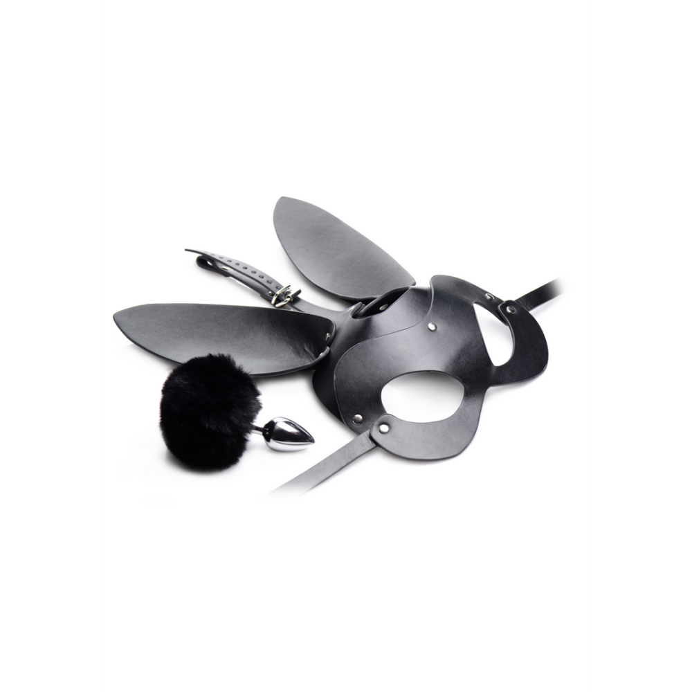 XR Brands Bunny Tail - Anale Plug en Masker Set afbeelding