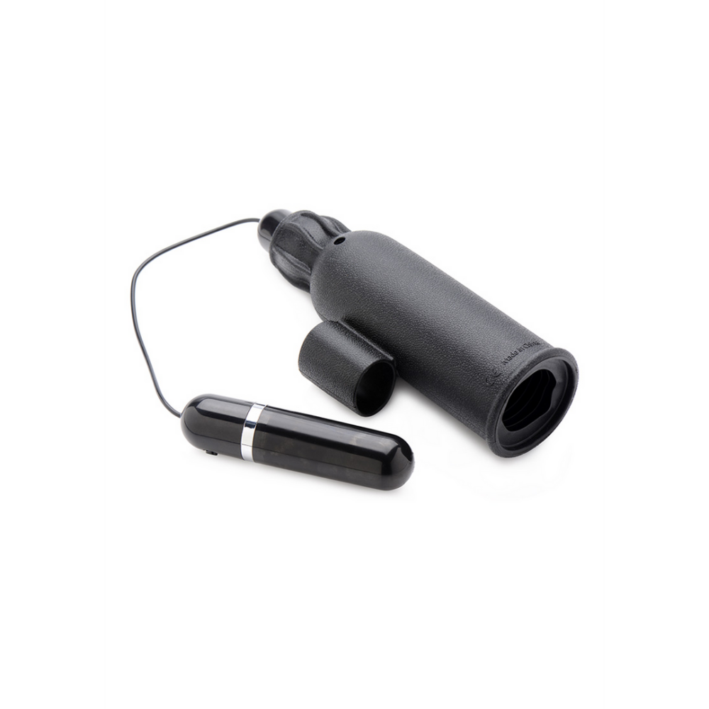 XR Brands Lightning Stroke - Siliconen Stroker met Vibrerende Bullet afbeelding