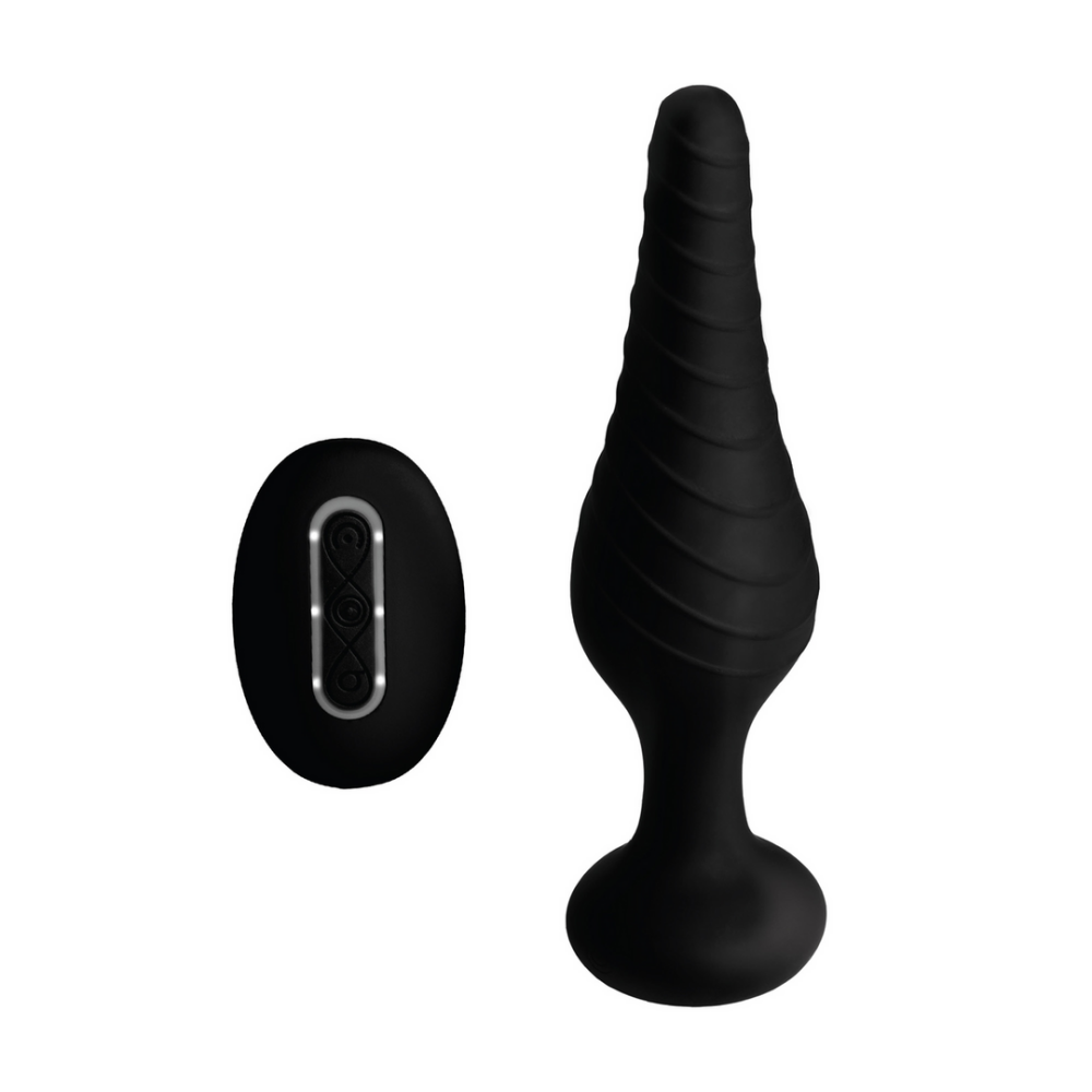 XR Brands Siliconen Vibrerende Anale Plug met Afstandsbediening afbeelding