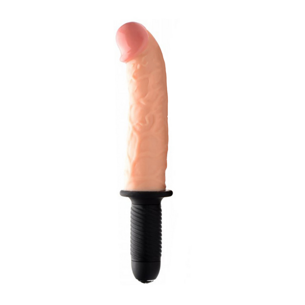 XR Brands De Curved Dicktator - Vibrerende Gigantische Dildo met Thrusting Functie afbeelding