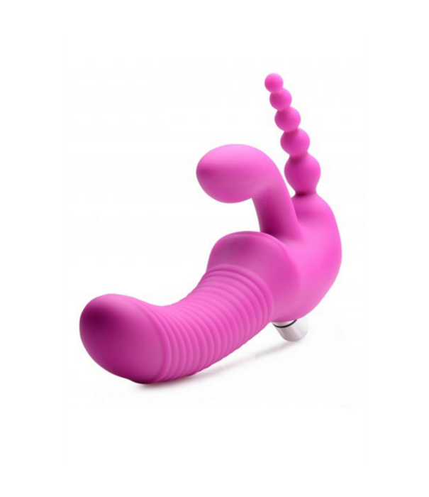 Regal Rider - Triple Vibrerende Silicone Strapless Strap-On