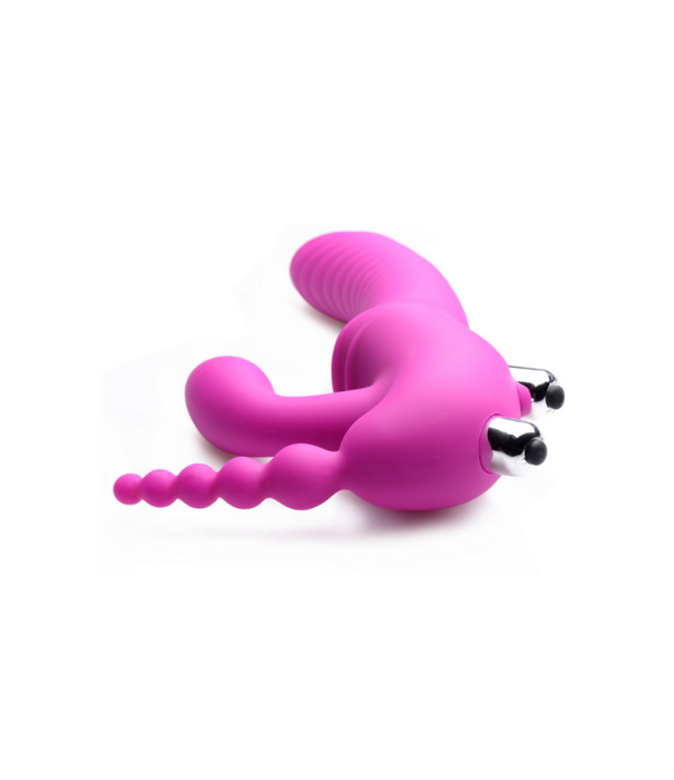 Regal Rider - Triple Vibrerende Silicone Strapless Strap-On