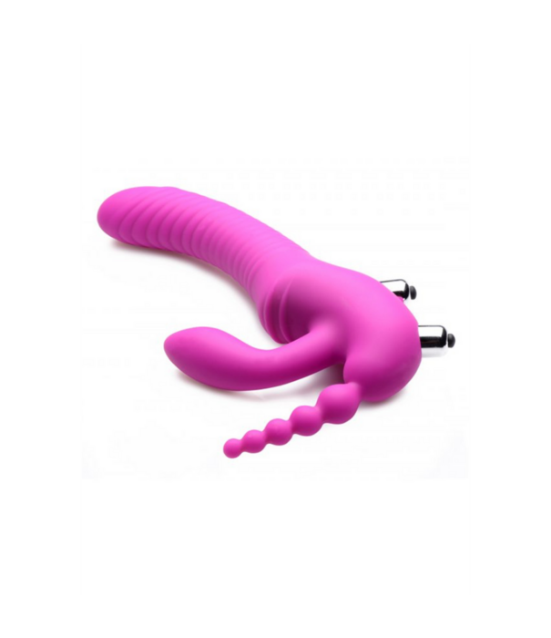 Regal Rider - Triple Vibrerende Silicone Strapless Strap-On