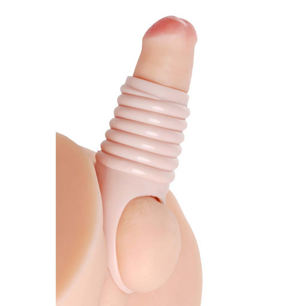 XR Brands Echt Ruim Geribbelde Penisvergroting Sleeve afbeelding