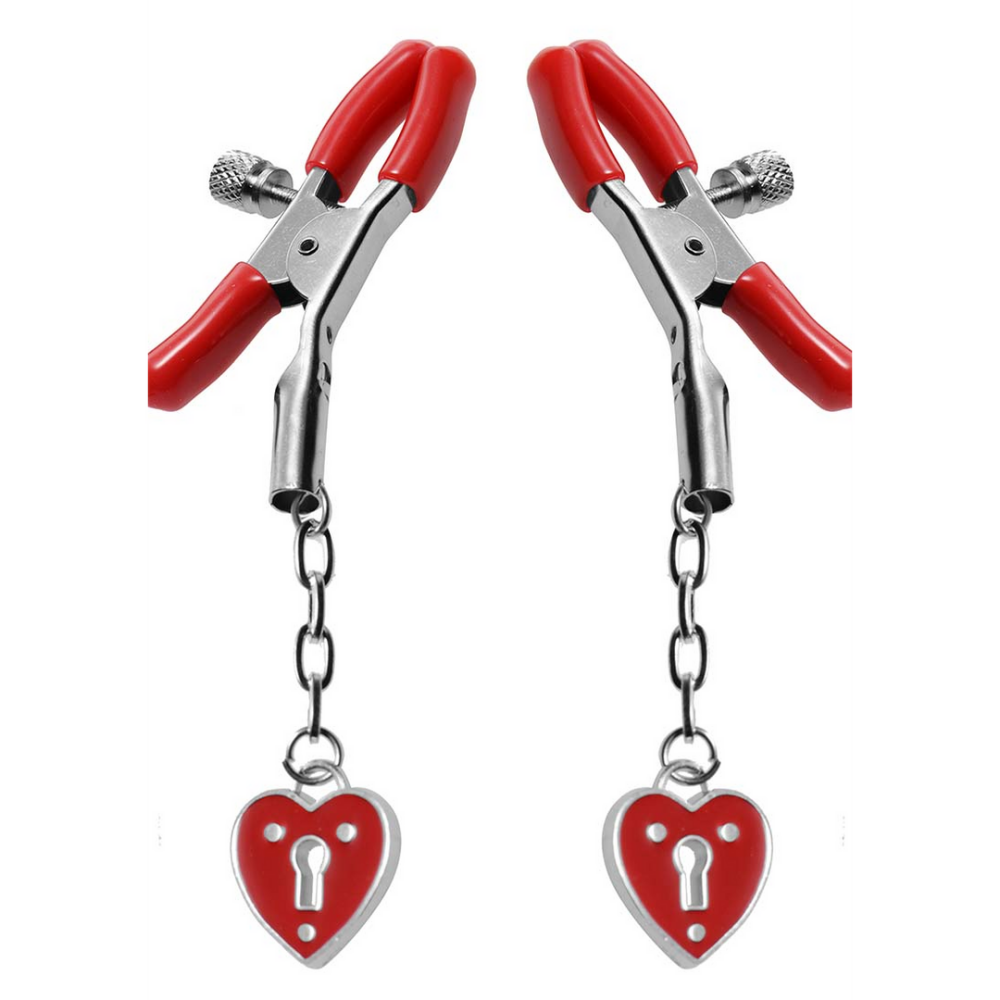 XR Brands Charmed Heart Hangslot - Tepelknijpers afbeelding
