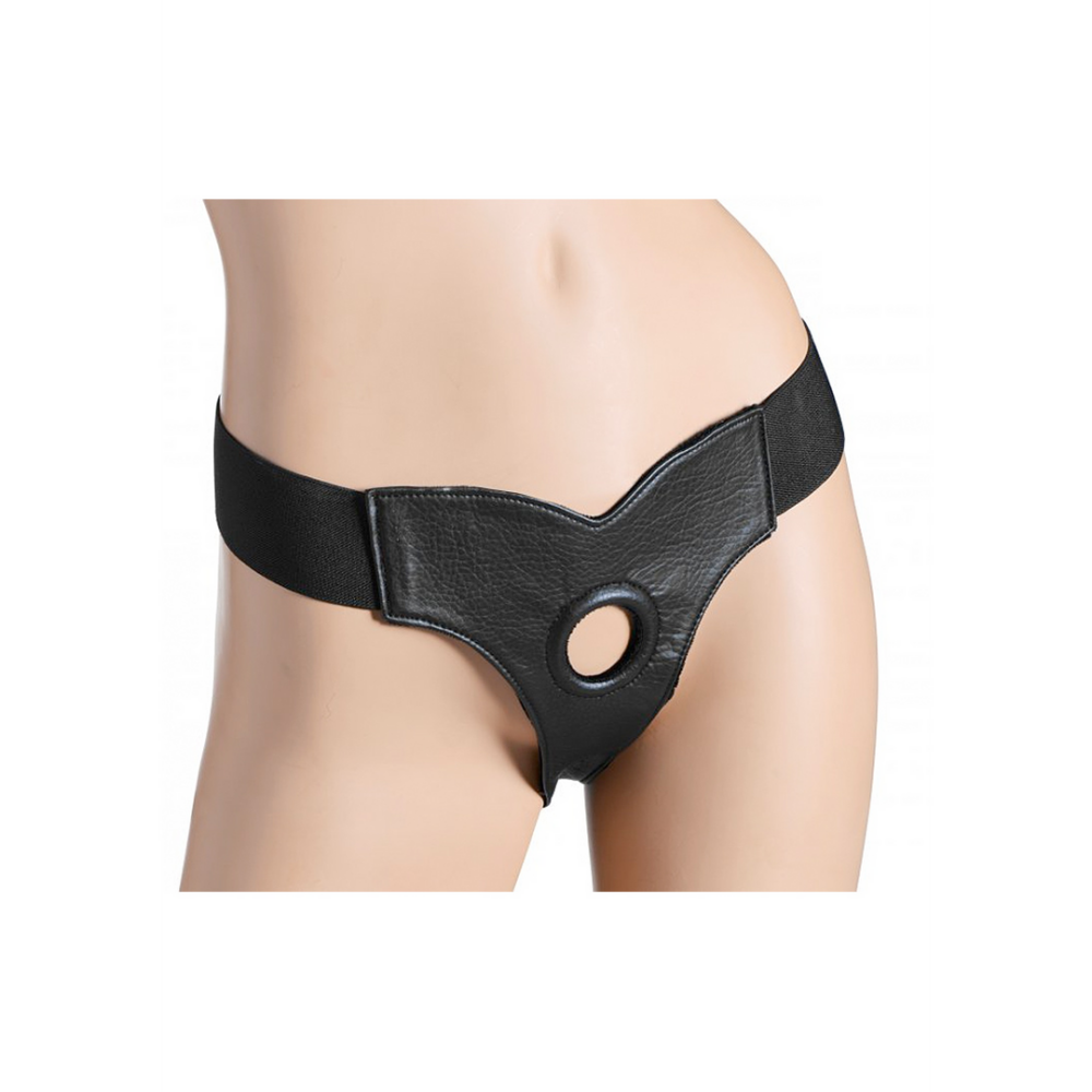 XR Brands Bella - Verstelbare Velours Gevoerde Strap-On Dildo afbeelding