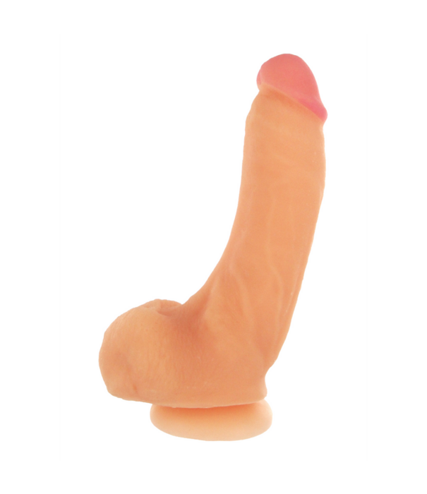 Girthy George Dildo met Zuignap - 9 inch - Vleeskleur