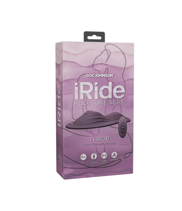 Doc Johnson iRide Pleasure Seat - Throb - Oplaadbaar met Draadloze Afstandsbediening - Dusty Purple
