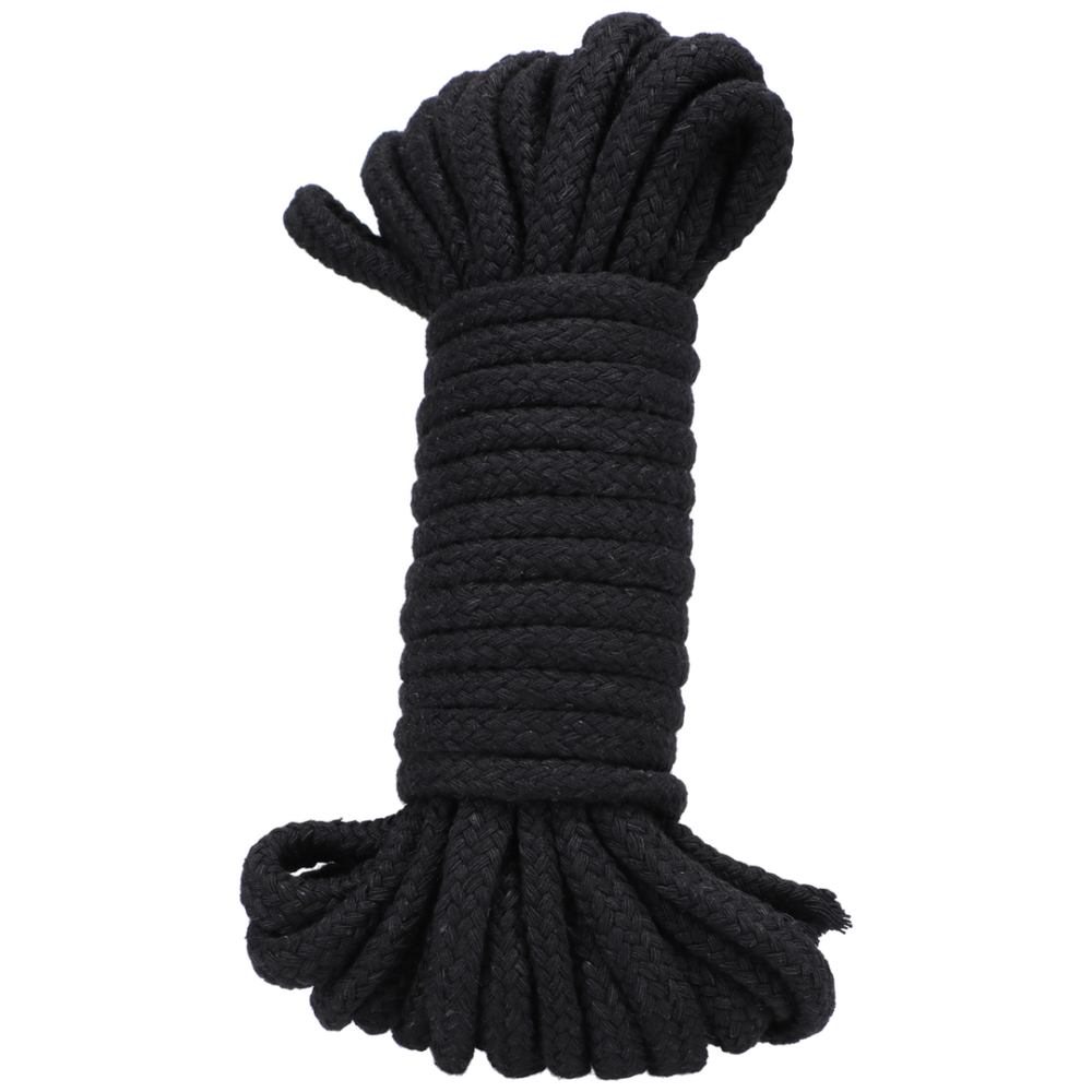 Doc Johnson Katoenen Touw - 32 ft - Zwart afbeelding