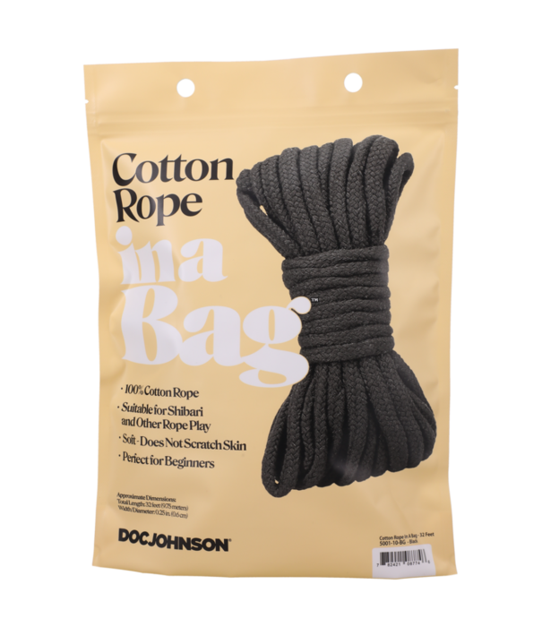 Doc Johnson Katoenen Touw - 32 ft - Zwart