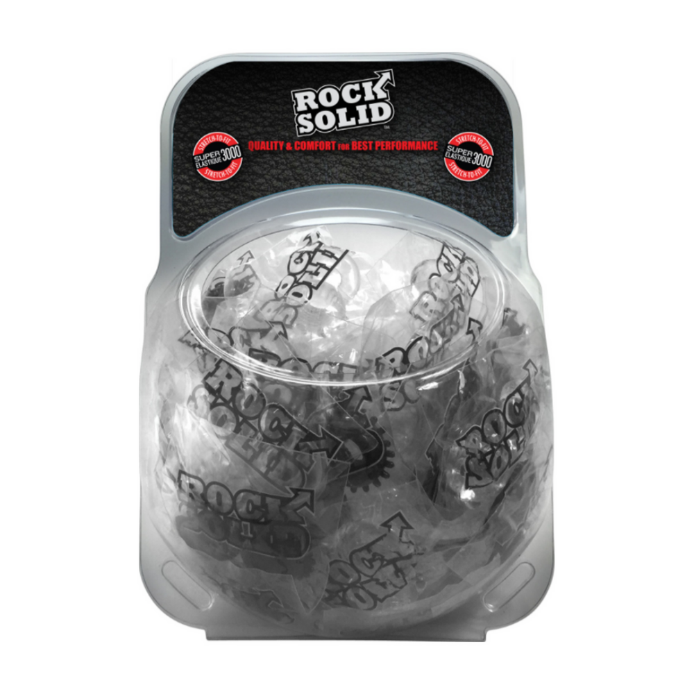 Doc Johnson 2 Pack C-Ring Set - Bulk Refill 50 Stuks - Zwart afbeelding