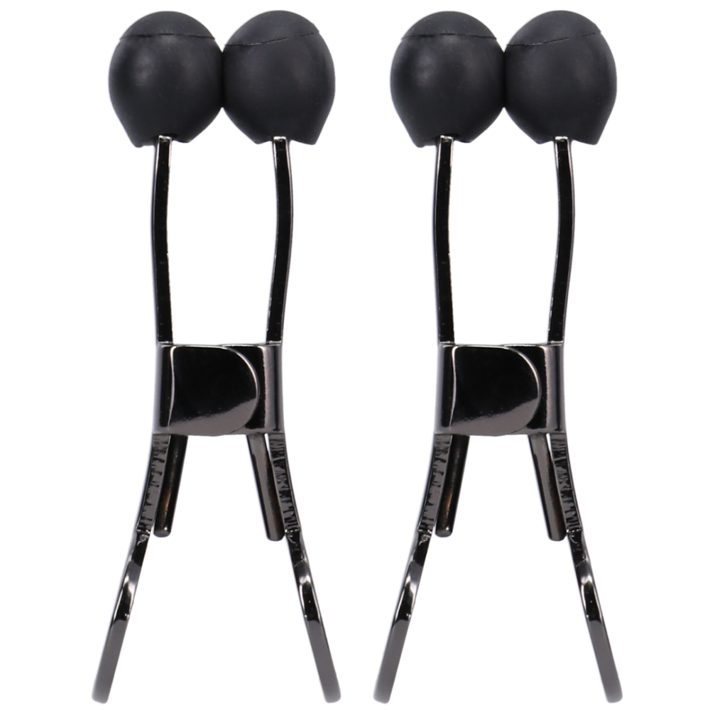 Doc Johnson Nippers - RVS Nipple Klemmen met Silicone Tip - Zwart afbeelding