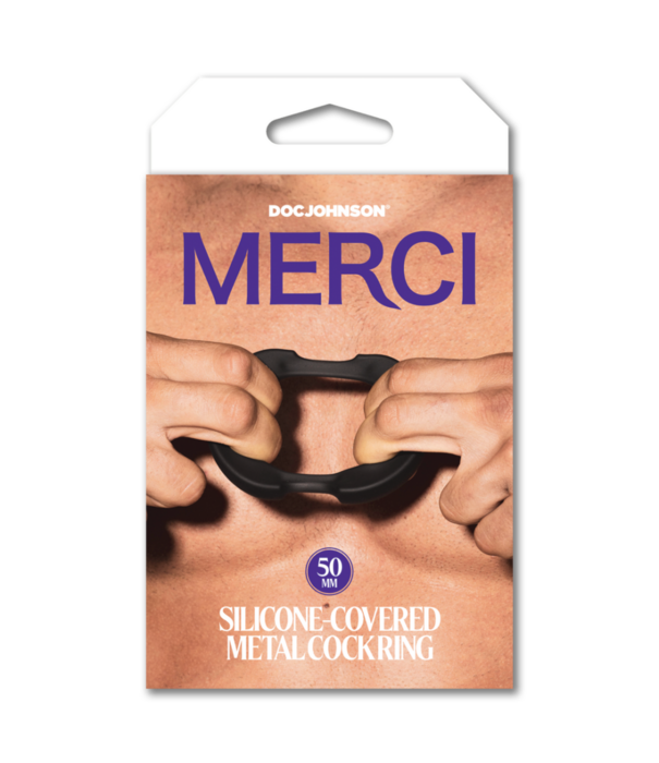 Doc Johnson De Paradox - Silicone/Metalen Cockring - 50mm - Zwart