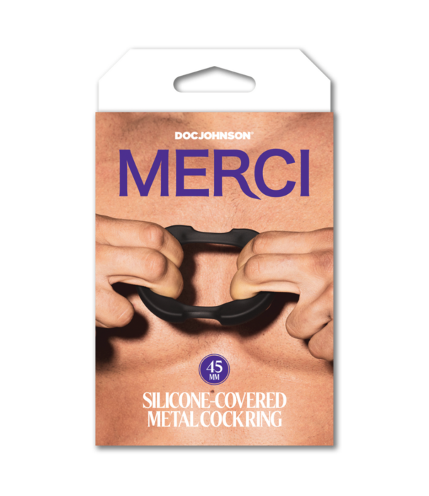 Doc Johnson De Paradox - Silicone/Metal Cock Ring - 45mm - Zwart