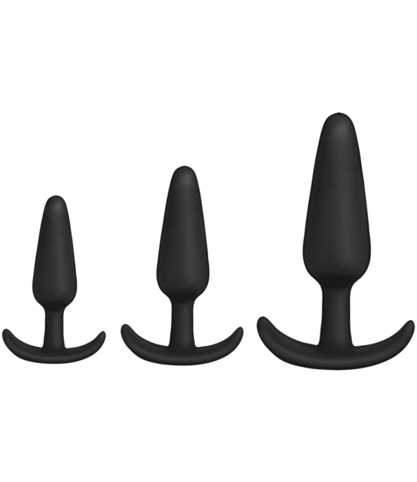 Doc Johnson Tush Trainer - 3 Delige Siliconen Set - Zwart