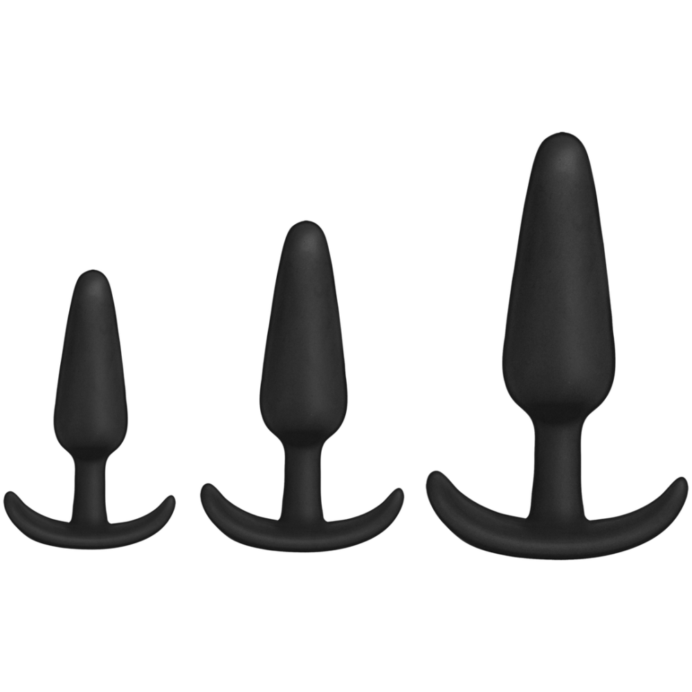 Doc Johnson Tush Trainer - 3 Delige Siliconen Set - Zwart afbeelding