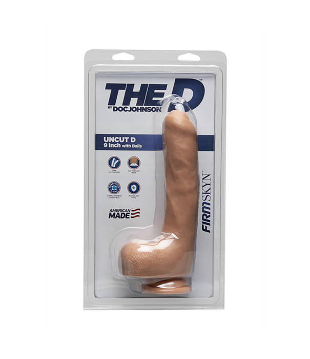 Doc Johnson Uncut D - Realistic FIRMSKYN Dildo met ballen - 9 / 22 cm