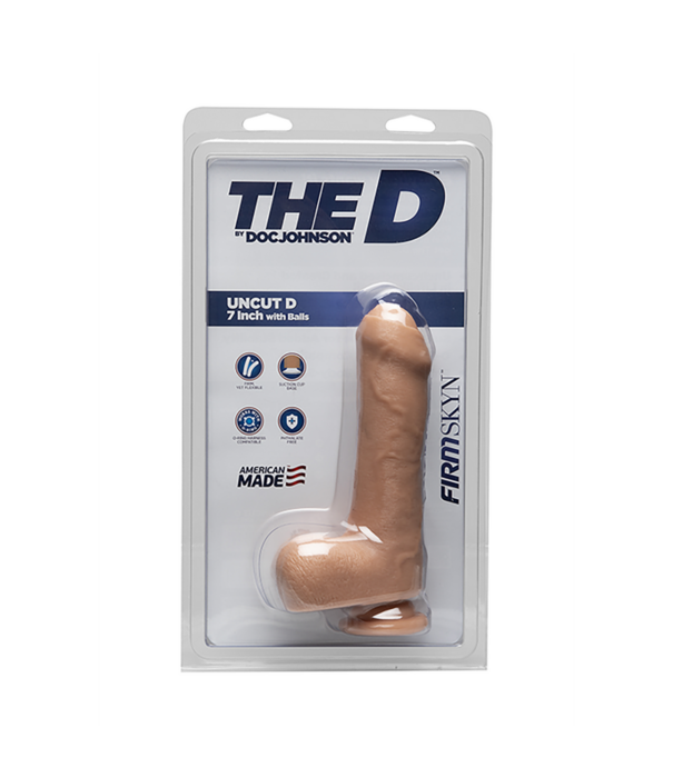Doc Johnson Ongeknipt D - Realistische FIRMSKYN Dildo met Ballen - 7 / 18 cm