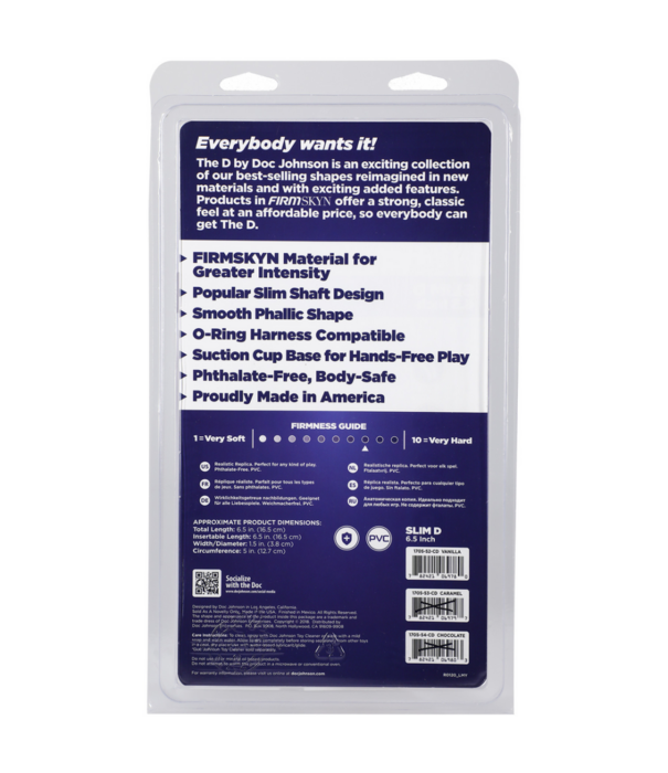 Doc Johnson Slim D - Slim D Fsche FIRMSKYN Dildo - 7 / 17 cm
