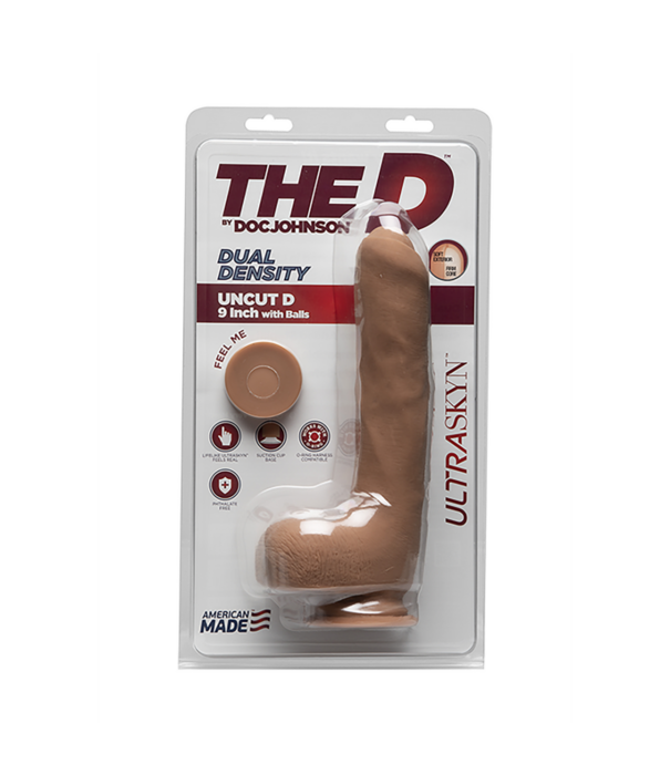 Doc Johnson Uncut D - Realistic ULTRASKYN Dildo met Ballen - 9 / 22 cm