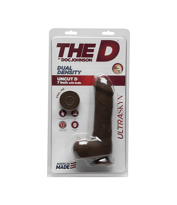 Doc Johnson Uncut D - Realistic ULTRASKYN Dildo met Ballen - 7 / 18 cm