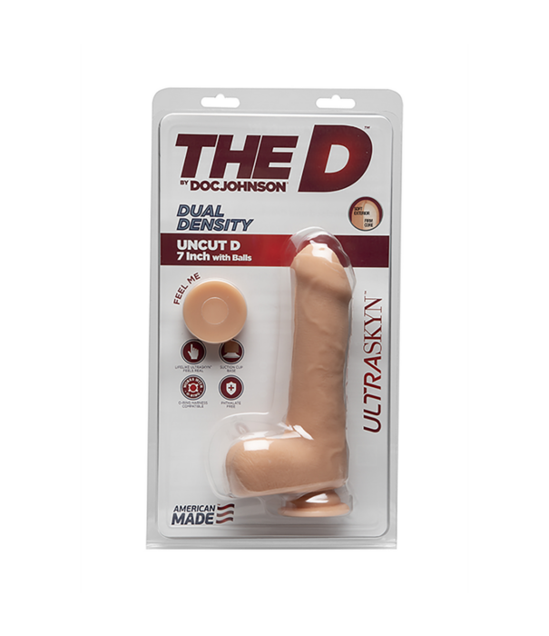 Doc Johnson Uncut D - Realistic ULTRASKYN Dildo met Ballen - 7 / 18 cm