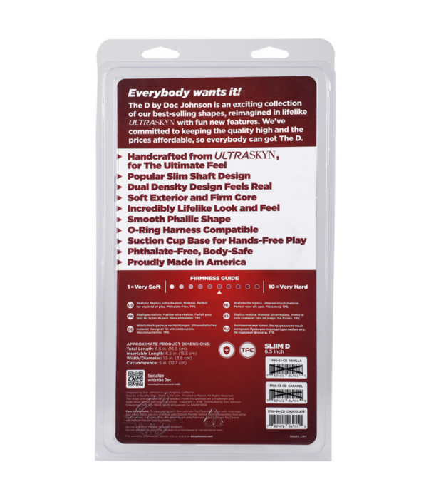 Doc Johnson Slim D - Realistic ULTRASKYN Dildo - 6 / 15 cm