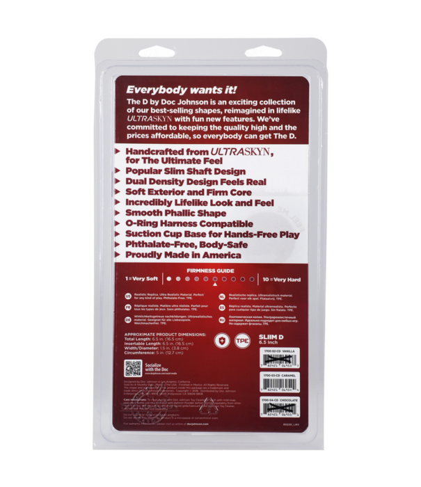 Doc Johnson Slim D - Realistic ULTRASKYN Dildo - 6 / 15 cm