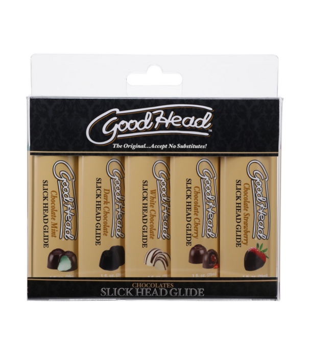 Doc Johnson Slick Head Glide - Chocolates - 5 Pack - 1 fl oz / 29 ml