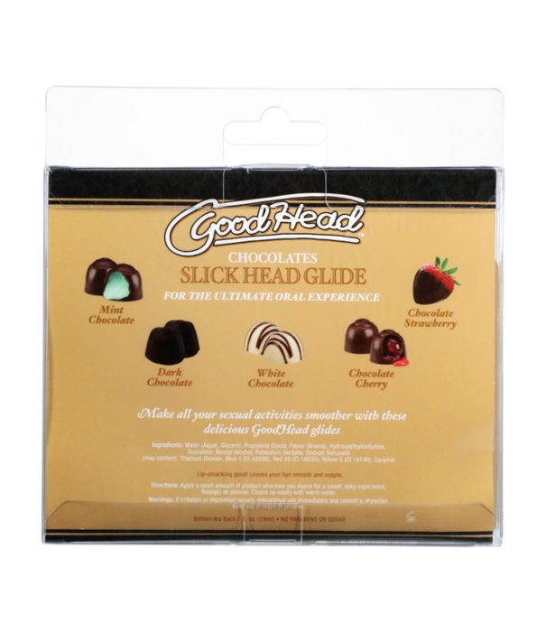 Doc Johnson Slick Head Glide - Chocolates - 5 Pack - 1 fl oz / 29 ml