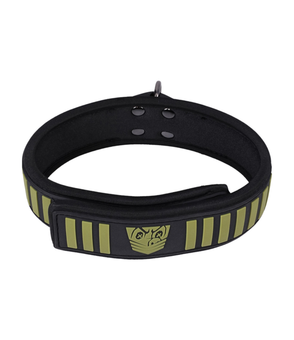 Doc Johnson Tactische Halsband en Leash - Zwart/Groen