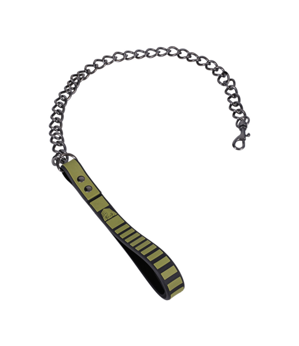 Doc Johnson Tactische Halsband en Leash - Zwart/Groen