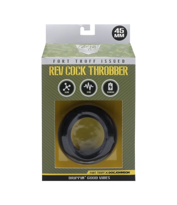 Doc Johnson Rev Cock Throbber - Vibrerende Cockring - Zwart