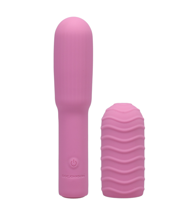 Doc Johnson Elite - Mini Vibrator met Verwisselbare Bevestiging - 4 / 10 cm