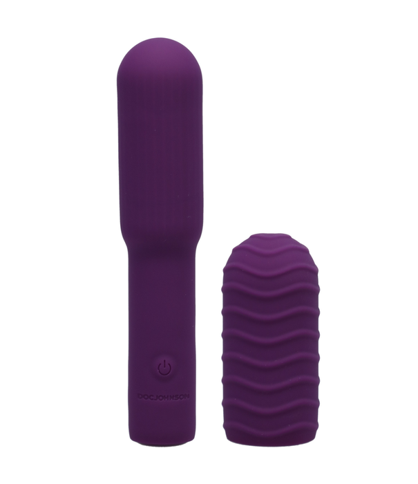 Doc Johnson Elite - Mini Vibrator met verwisselbare opzetstuk - 4 / 10 cm