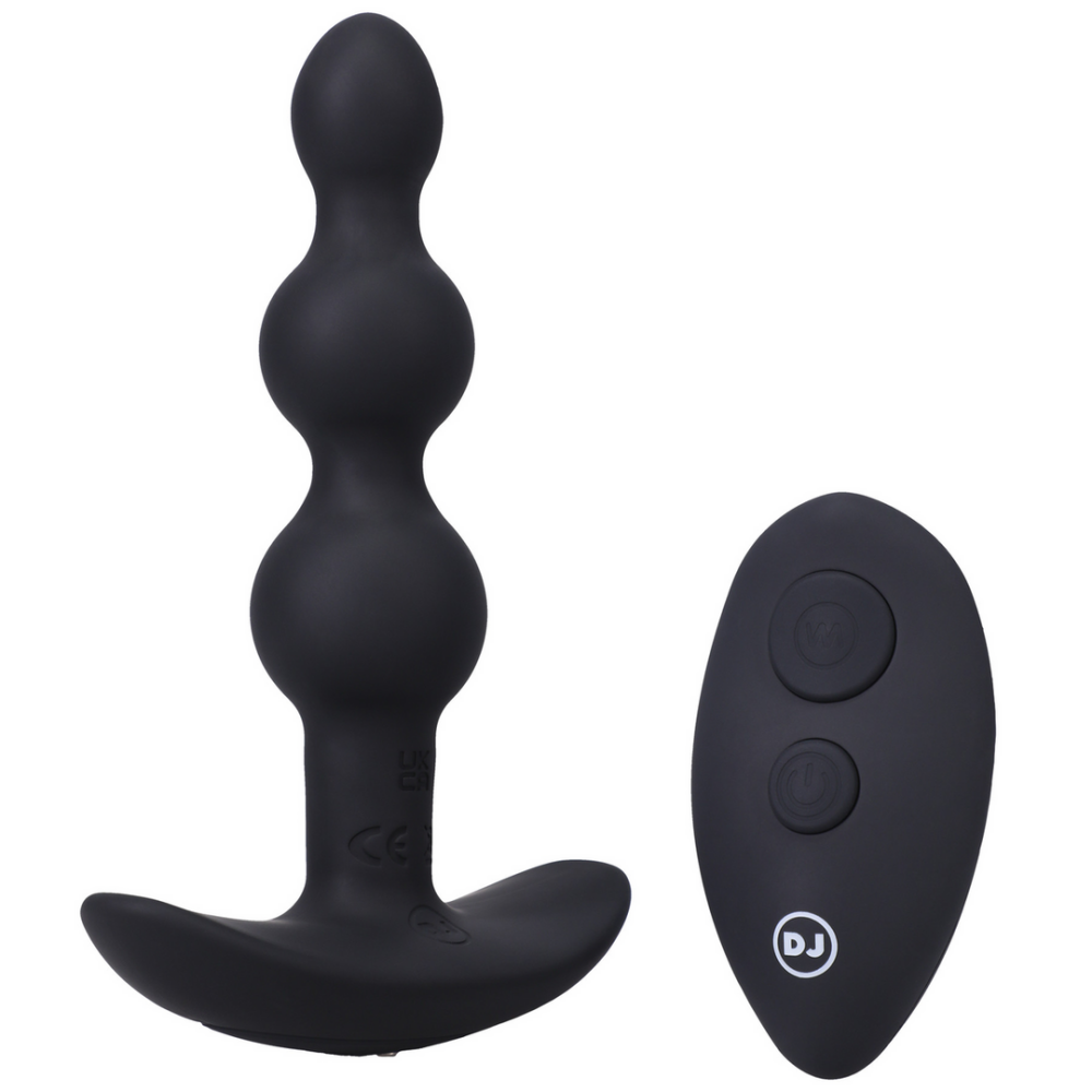 Doc Johnson Beaded Vibe - Silicone Anale Plug met Afstandsbediening afbeelding
