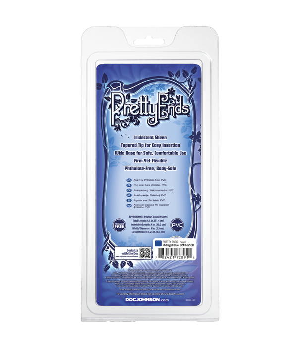 Doc Johnson Iridescent Butt Plug - Klein - Middernacht Blauw