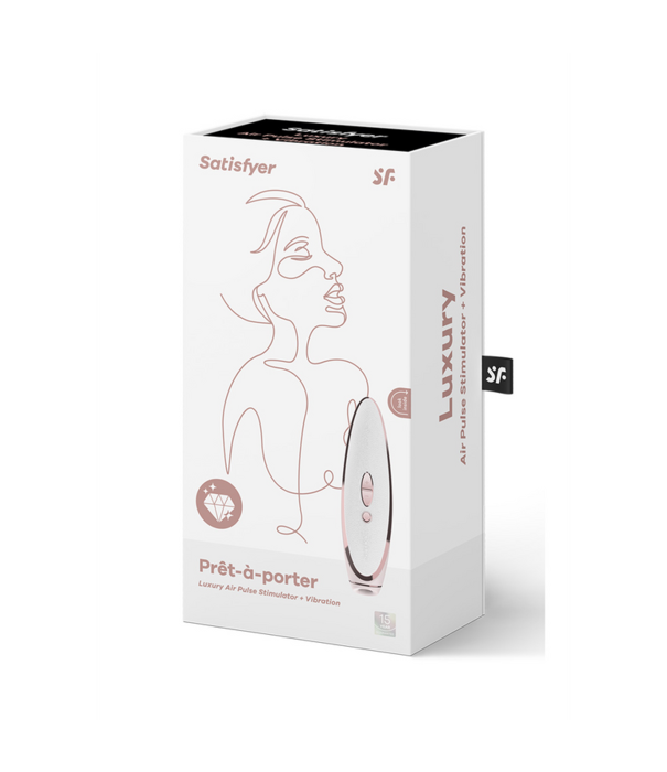 Satisfyer Prêt-á-Porter - Luxe Luchtpulser Stimulator en Vibratie - Wit/Roze Goud