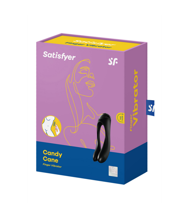 Satisfyer Candy Cane - Vinger Vibrator voor Intieme Zones - Zwart